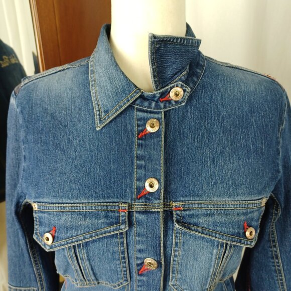 Vintage ECKO Red Stretch Denim Jacket, M/L - Picture 5 of 10